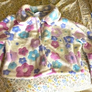 Fleece comfy crop jacket